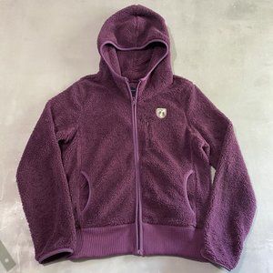 American Eagle Fleece Jacket‎ Womens Size Large purple hooded soft cozy warm